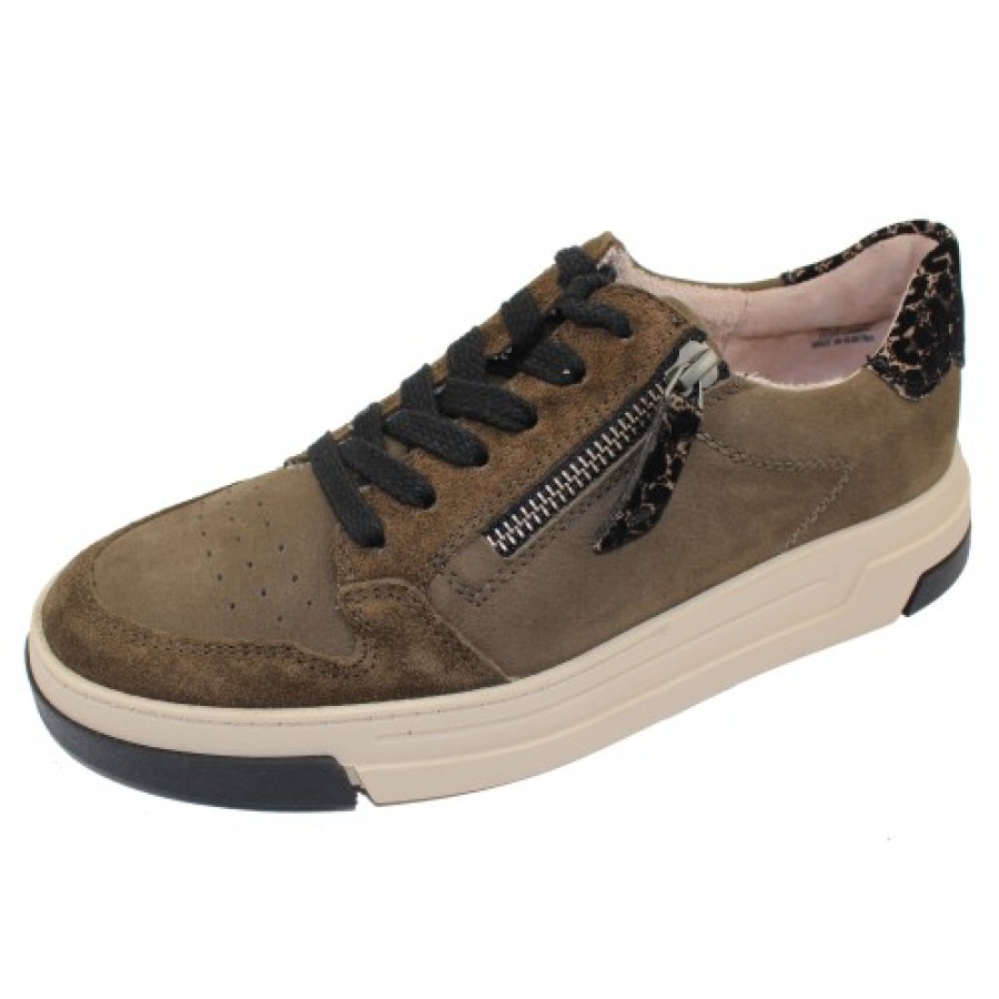 Women'S Paul Green Travel | Paul Green Women'S Nuevo Snkr In Military Combo Suede