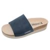 Women'S Mephisto Slides | Mephisto Women'S Hanik In Navy Sandalbuck 6045