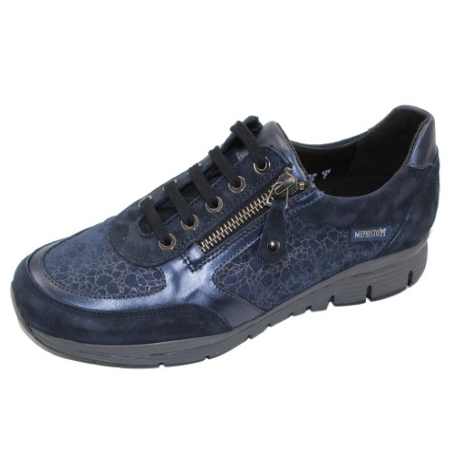 Women'S Mephisto Zippers | Mephisto Women'S Ylona In Navy Velcalf 12245/680G/C