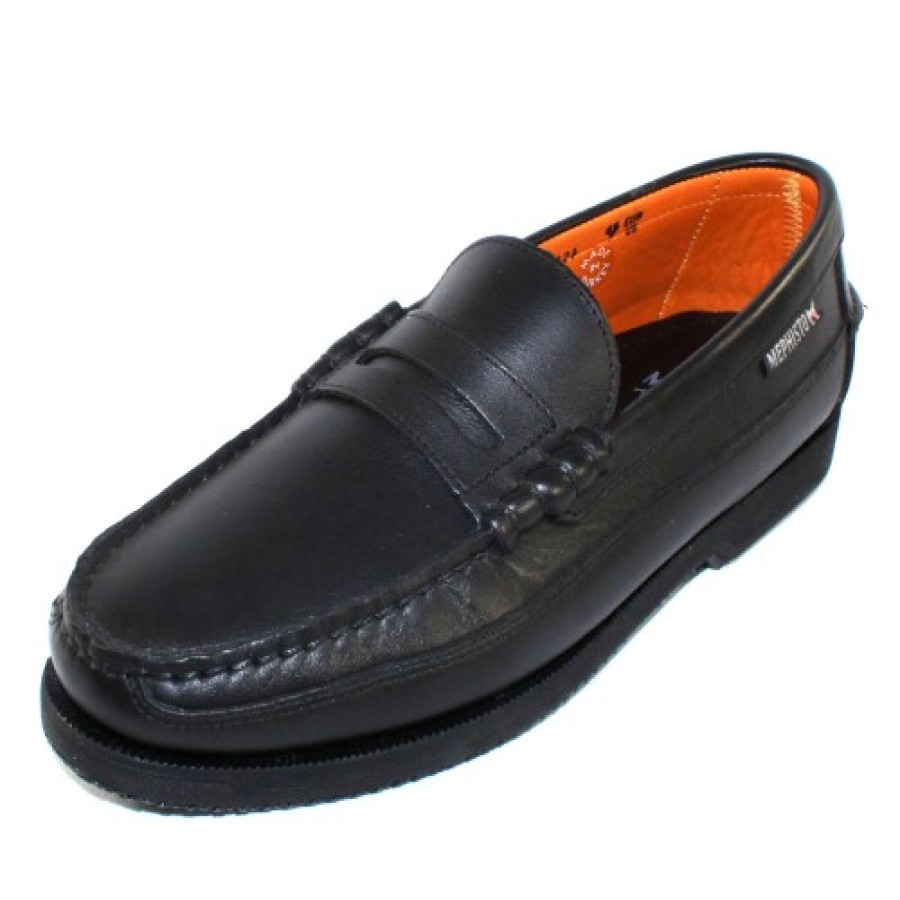 Men'S Mephisto Apron Toe | Mephisto Men'S Cap Vert In Black Smooth Leather