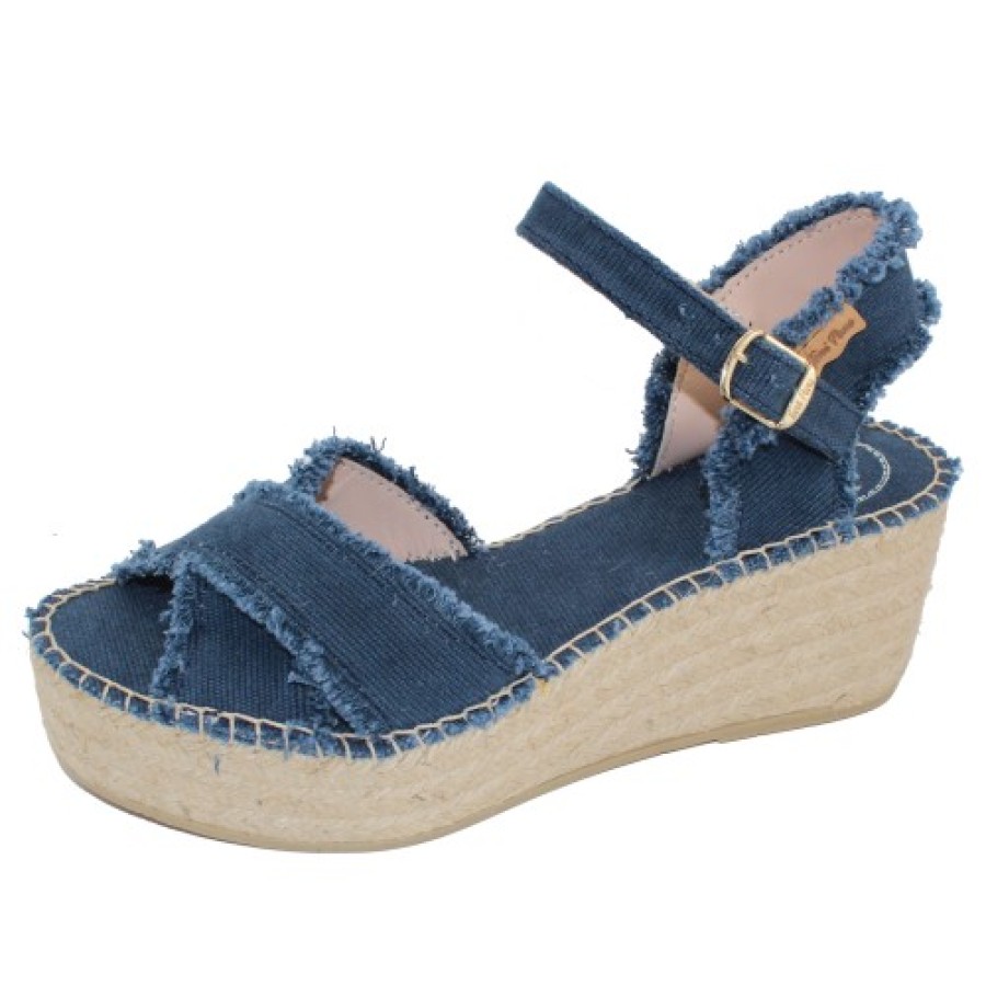 Women'S Toni Pons Wedges | Toni Pons Women'S Irina In Mari Navy Canvas