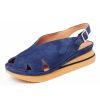 Women'S Yes Brand Shoes Platforms | Yes Brand Shoes Women'S April In Navy Blue Kid Suede