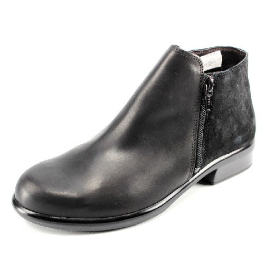 Women'S Naot Ankle Boots | Naot Women'S Helm In Black Raven/Suede