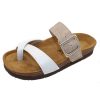 Women'S Naot Thongs & Toe Rings | Naot Women'S Fresno In White Pearl Leather/Sand Stone Suede