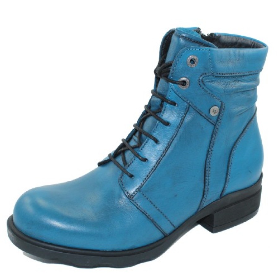 Women'S Wolky Lace Up | Wolky Women'S Center Wr In Petrol Velvet Leather