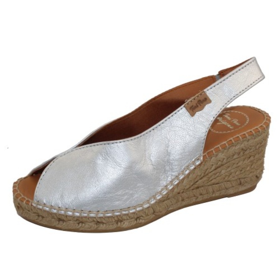 Women'S Toni Pons Wedges | Toni Pons Women'S Laila-P In Plata Silver Leather