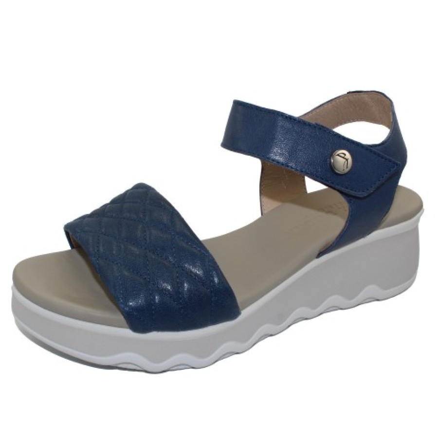 Women'S Paula Urban Platforms | Paula Urban Women'S 5-364 In Blue Quilted/Smooth Leather