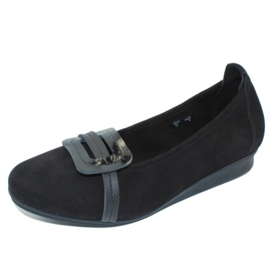 Women'S Arche Wedges | Arche Women'S Nimmey In Noir Nubuck/Naka/Laekeo