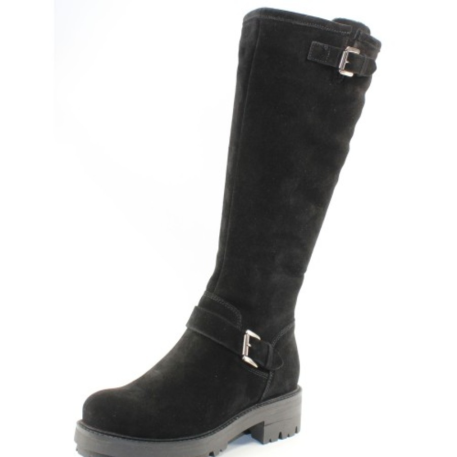 Women'S La Canadienne Warm Lining | La Canadienne Women'S Carson In Black Waterproof Suede