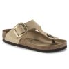 Women'S Birkenstock T-Straps | Birkenstock Women'S Gizeh Big Buckle In Sandcastle Nubuck