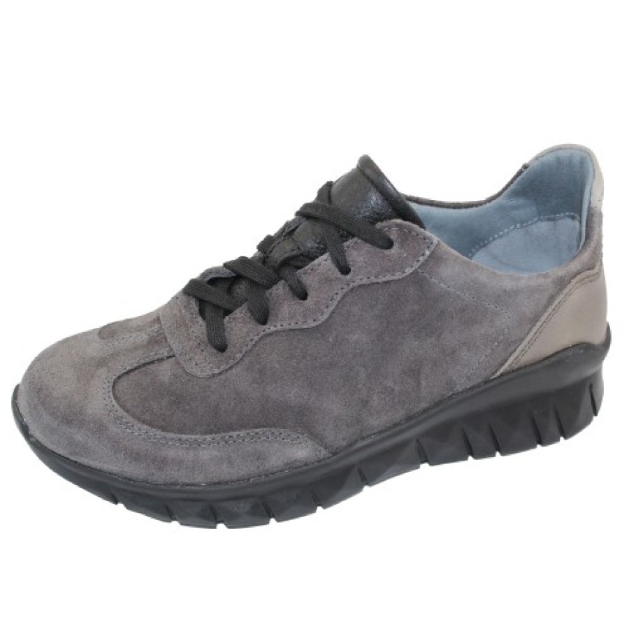 Women'S Naot Fashion | Naot Women'S Infinity In Oily Midnight Suede/Foggy Grey Leather