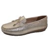 Women'S Ara Mocs | Ara Women'S Amarillo In Platinum Metallic Leather