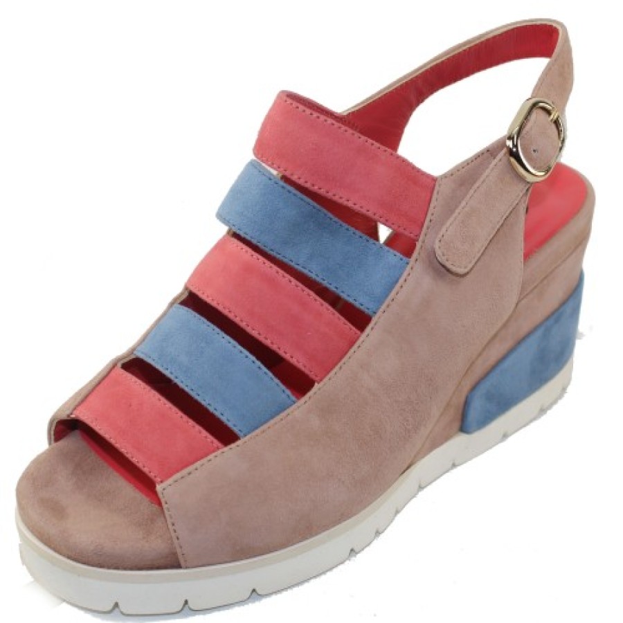 Women'S Pas De Rouge Travel | Pas De Rouge Women'S Fleur 2325 In Onice Beige Suede/Multi Combi