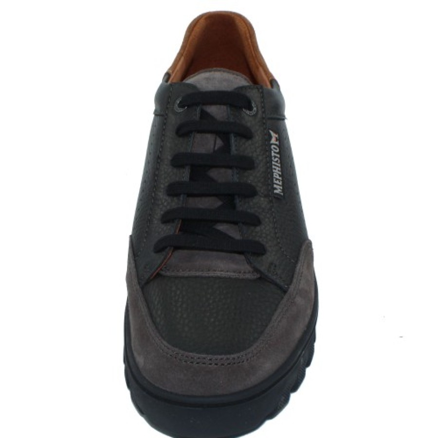 Men'S Mephisto Lace Up | Mephisto Men'S Flynn In Graphite Velsport 3659/00/44