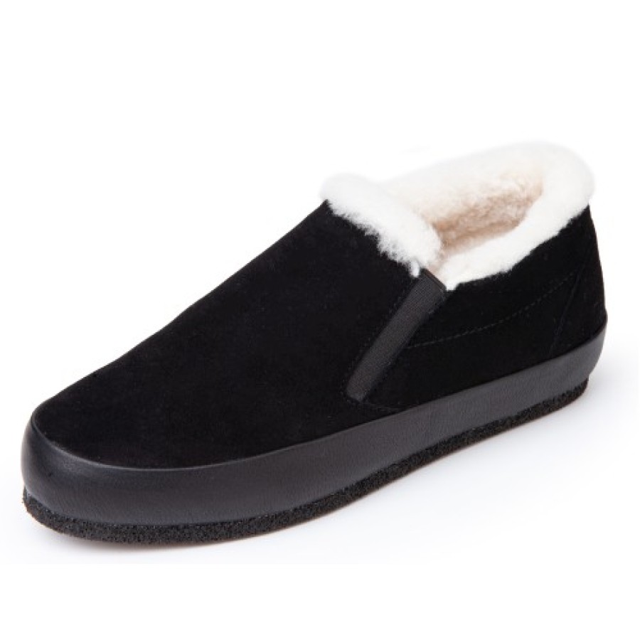 Women'S Yes Brand Shoes Platforms | Yes Brand Shoes Women'S Cynthia In Black Water Resistant Suede/White Fur