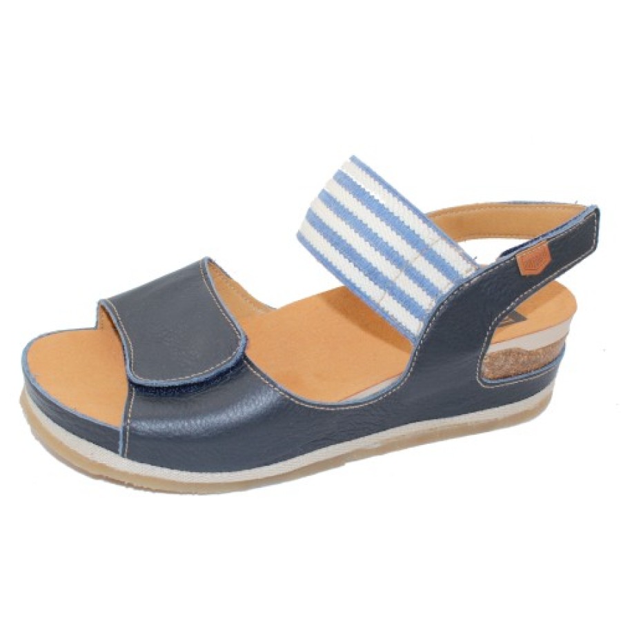 Women'S On Foot Back Straps | On Foot Women'S Cynara-225 In Marino Navy Leather