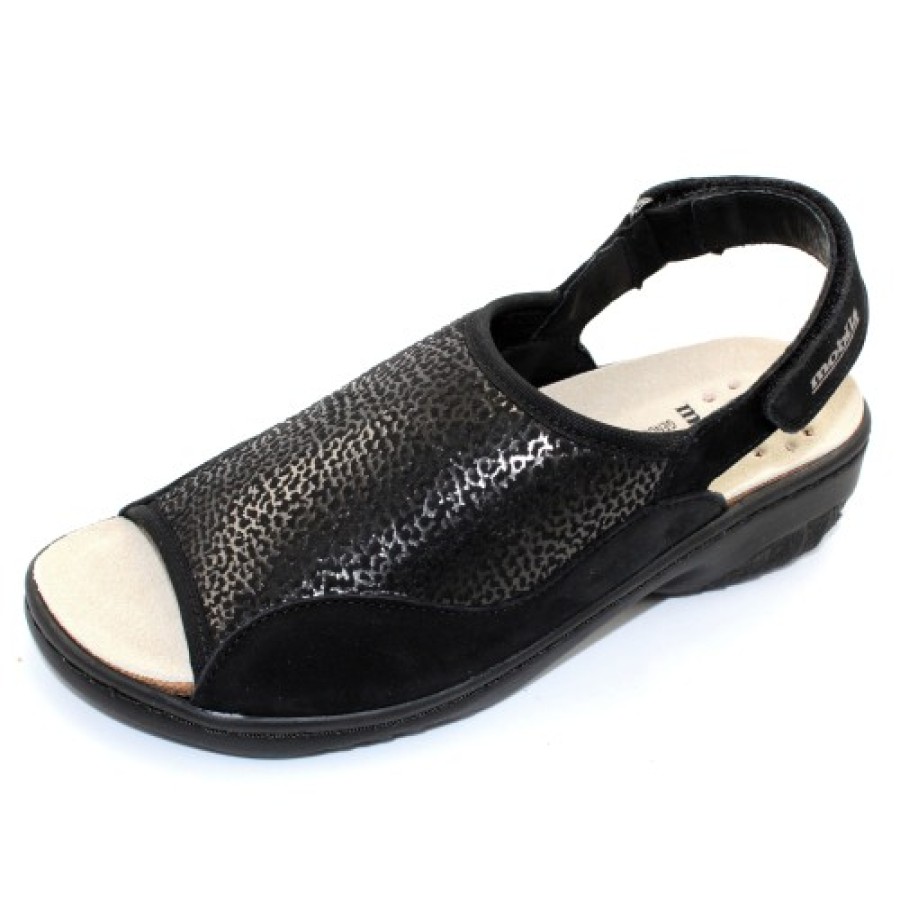 Women'S Mephisto Wedges | Mephisto Women'S Gisella Mobils In Black Bucksoft/Abril 6900/00