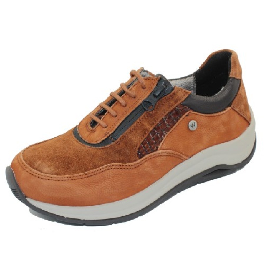 Women'S Wolky Oxfords | Wolky Women'S Cupar Wr In Cognac Leather Combi