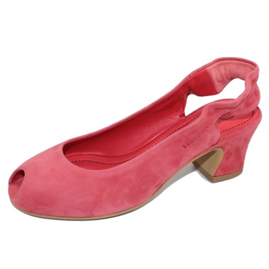 Women'S Pas De Rouge Slip Ons | Pas De Rouge Women'S Milly 2353 In Salmon Suede