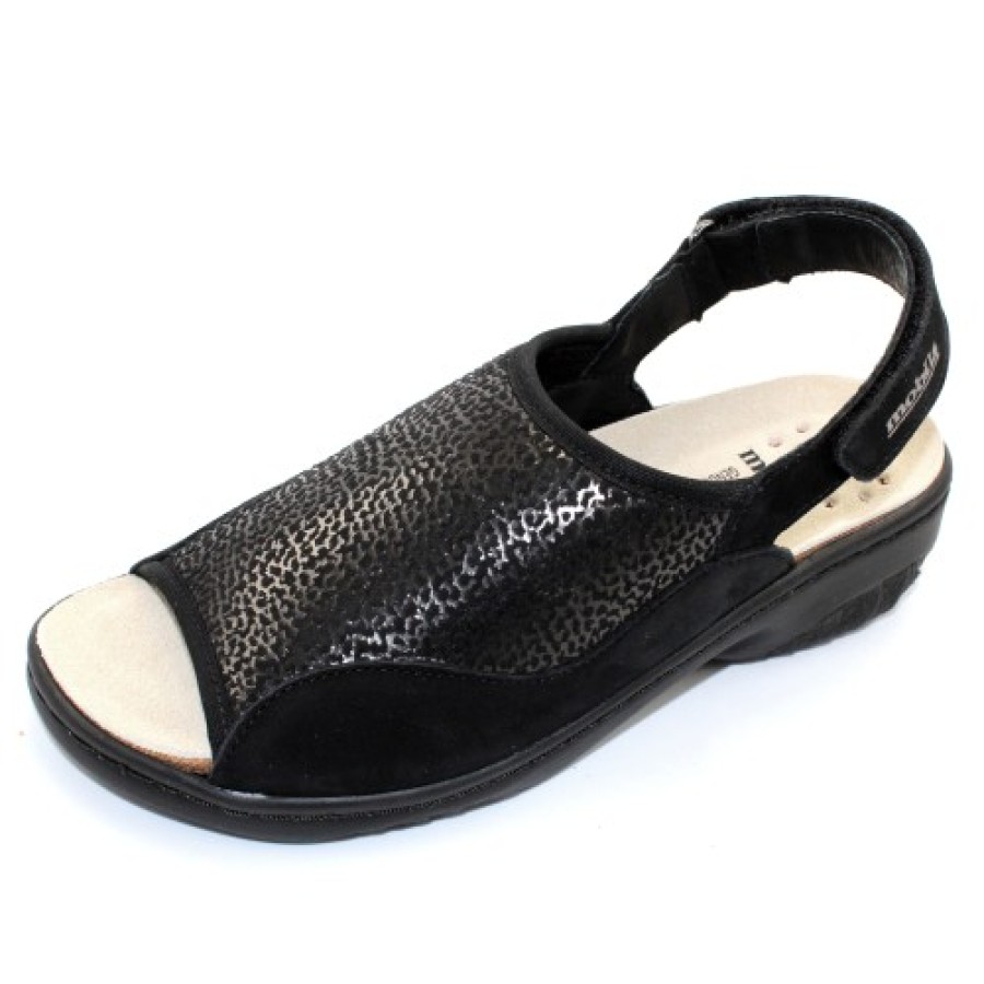 Women'S Mephisto Back Straps | Mephisto Women'S Gisella Mobils In Black Bucksoft/Abril 6900/00