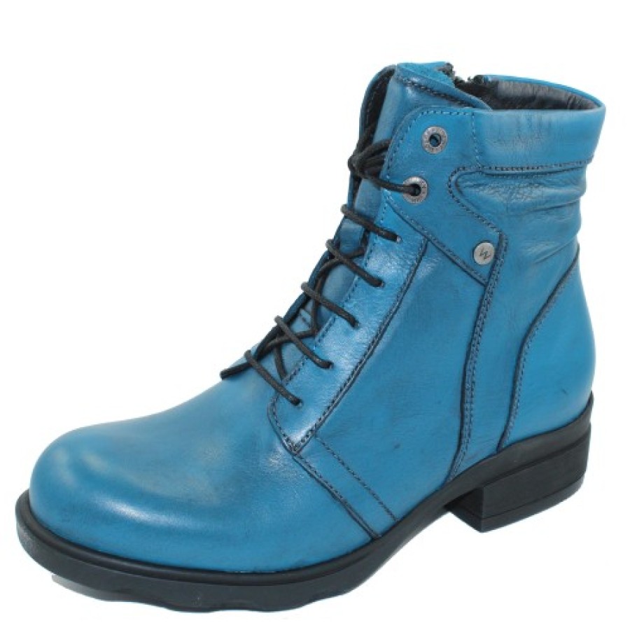 Women'S Wolky Boots & Booties | Wolky Women'S Center Wr In Petrol Velvet Leather