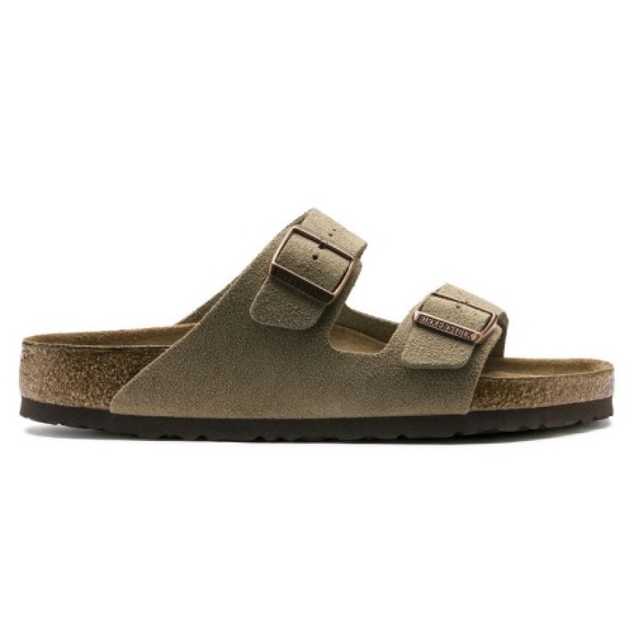 Women'S Birkenstock Footbed | Birkenstock Women'S Arizona Soft Footbed In Taupe Suede - Regular Width