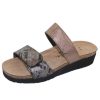 Women'S Naot Slides | Naot Women'S Althea In Mixed Metallic Leather/Radiant Copper