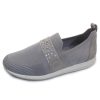 Women'S Ara Slip Ons | Ara Women'S Lynn In Pebble Wovenstretch/Suede/Rhinestone