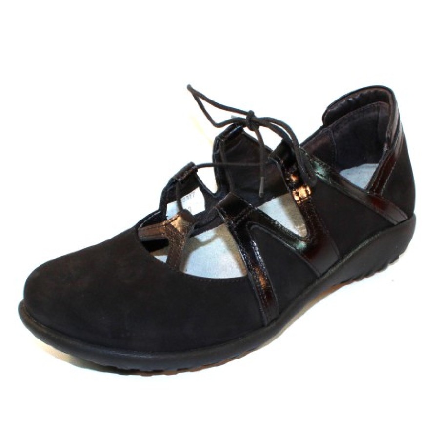 Women'S Naot Walking | Naot Women'S Timu In Black Velvet Nubuck/Madras Leather