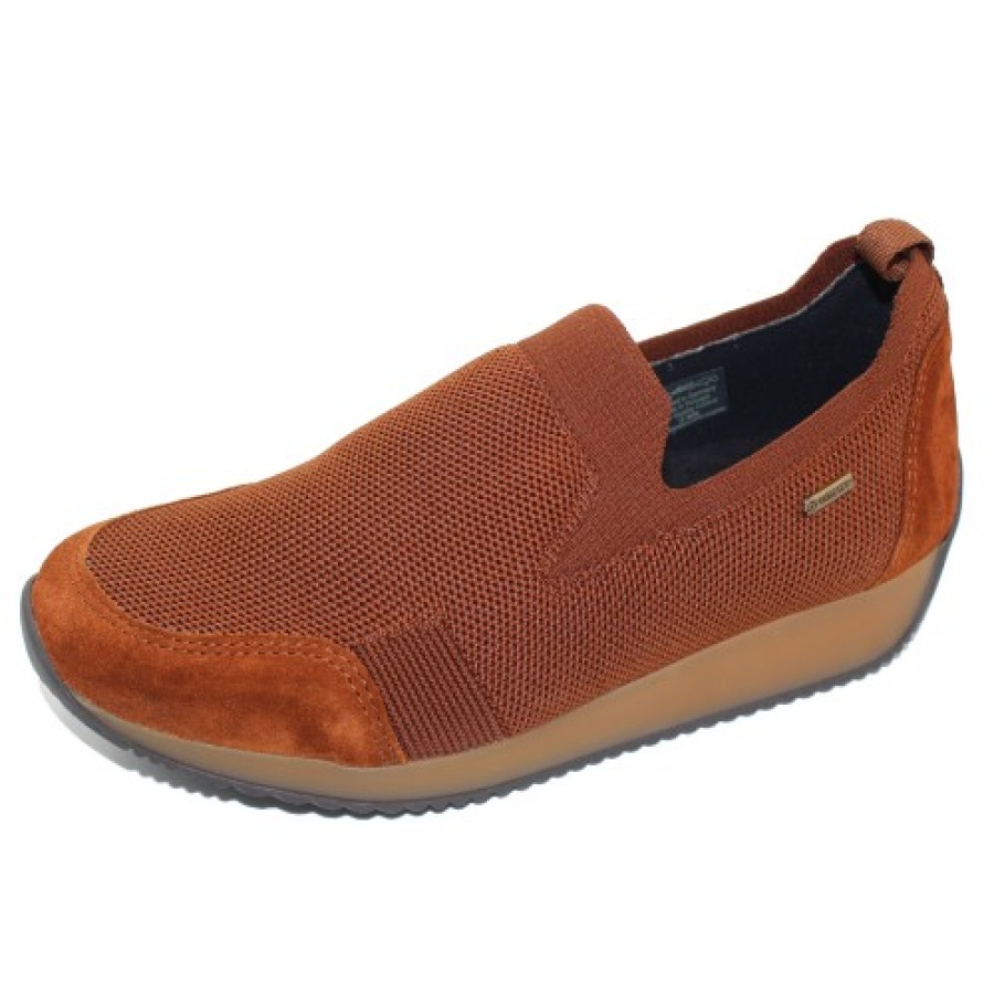 Women'S Ara Slip Ons | Ara Women'S Lilith In Nuts Hydro-Woven/Suede