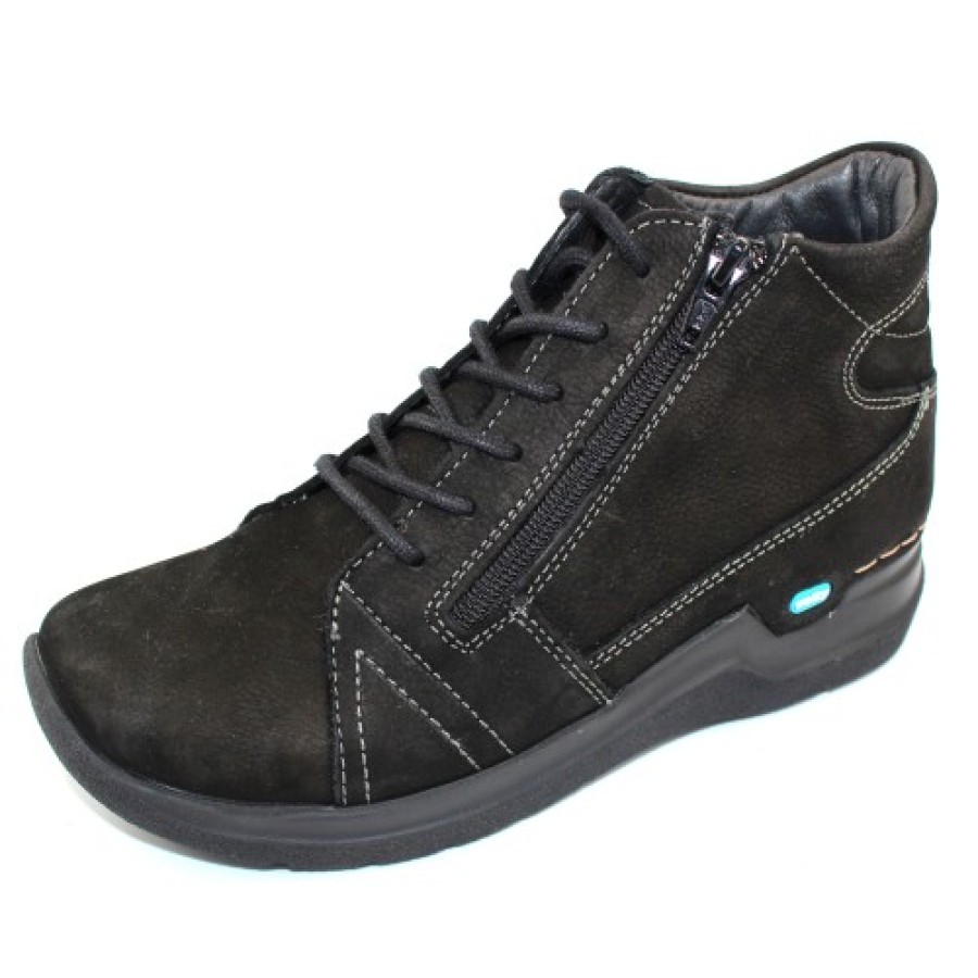 Women'S Wolky Lace Up | Wolky Women'S Why In Black Nubuck