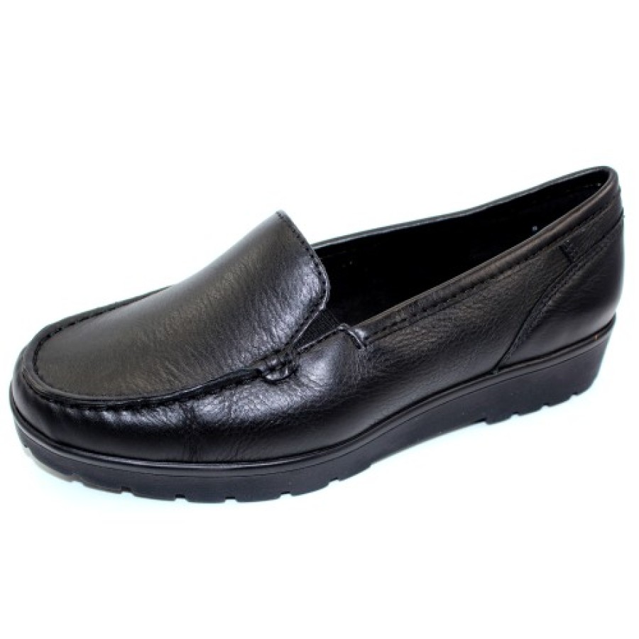 Women'S Ara Slip Ons | Ara Women'S Dewitt In Black Gaucho Leather