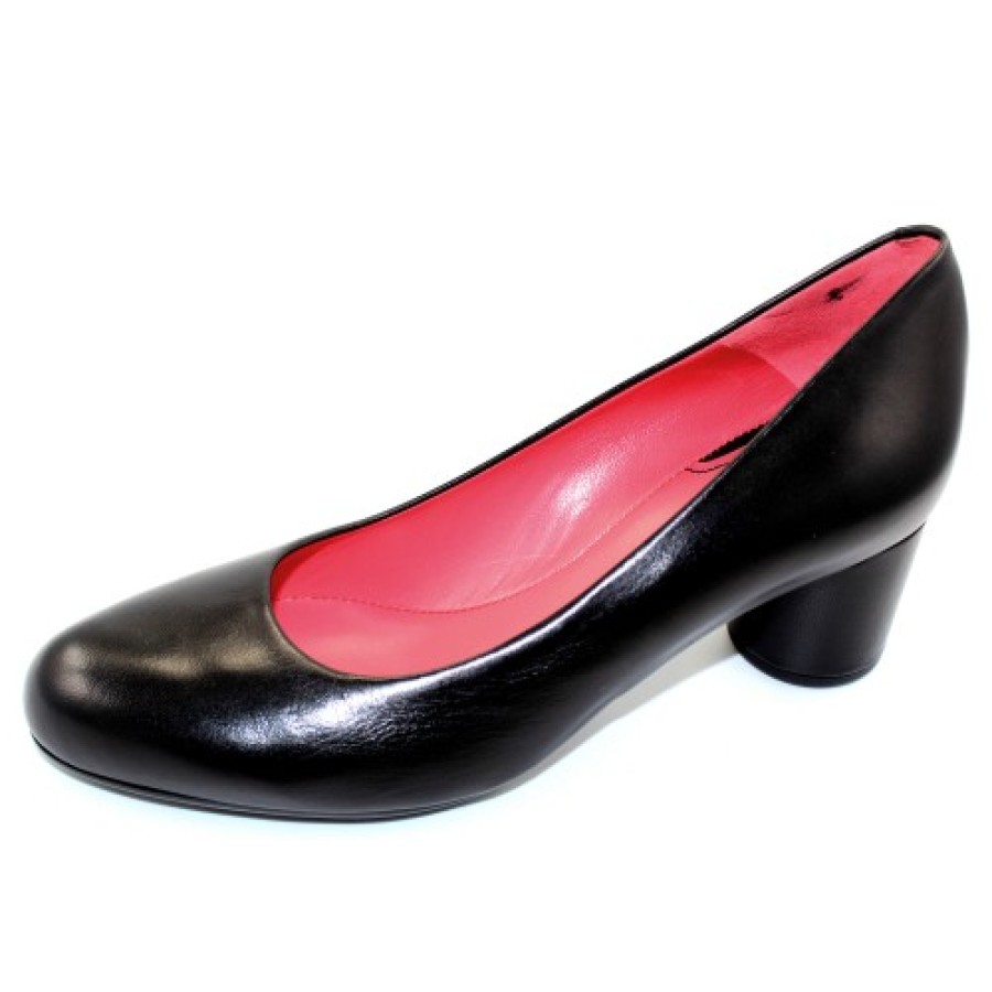 Women'S Pas De Rouge Pumps | Pas De Rouge Women'S Lucia-B 2720 In Black Nappa Leather