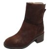 Women'S Wonders Zippers | Wonders Women'S G-5621-W In Dark Brown Waterproof Suede