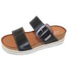 Women'S Pikolinos Footbed | Pikolinos Women'S Menorca W6E-0596 In Black Calfskin Leather