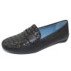 Women'S Robert Zur Driving Mocs | Robert Zur Women'S Petra In Black Glove/Woven Glove Leather