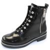 Women'S Valdini Boots & Booties | Valdini Women'S Paola Wp In Black Waterproof Crinkle Patent Leather