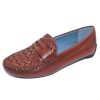 Women'S Robert Zur Slip Ons | Robert Zur Women'S Petra In Vintage Luggage Glove/Woven Glove Leather