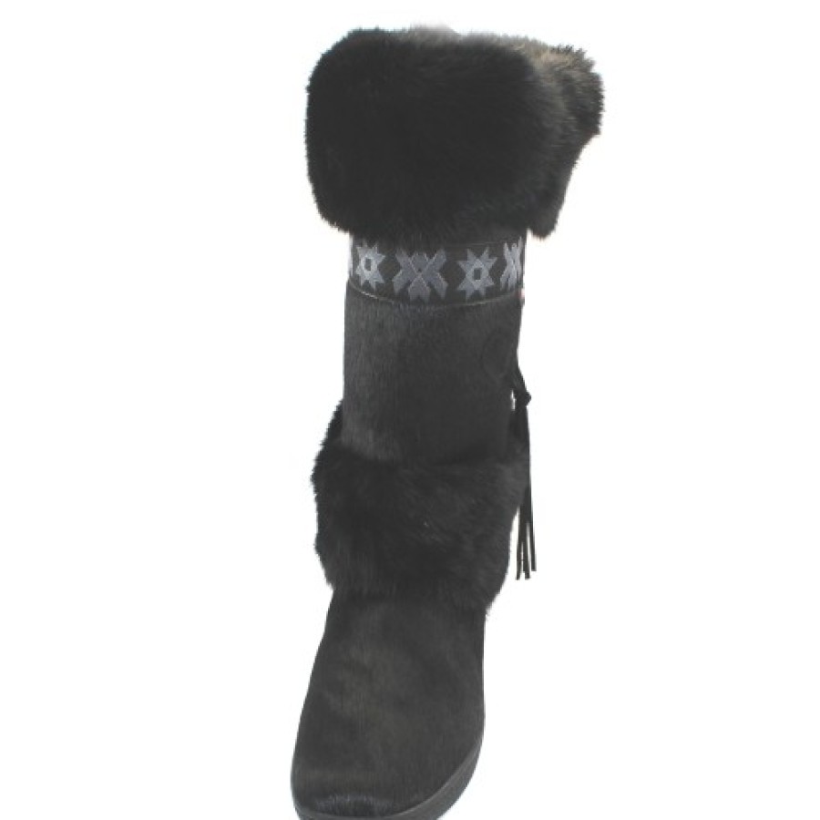 Women'S Pajar Apres Ski | Pajar Women'S Laura In Black Goat/Rabbit