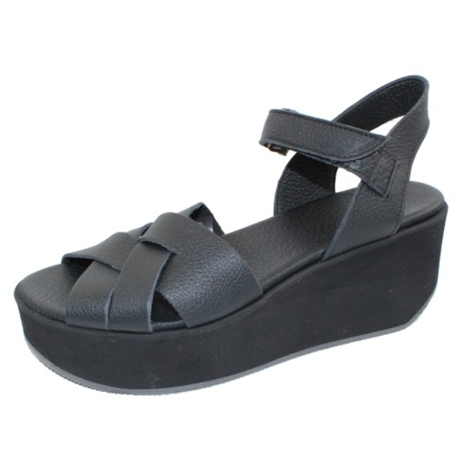 Women'S Arche Wedges | Arche Women'S Galawa In Noir Vachette Fast Leather