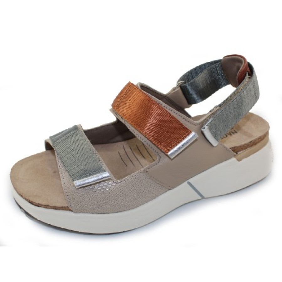 Women'S Naot Athletic | Naot Women'S Odyssey In Beige Lizard/Soft Beige/Chestnut/Silver Leather