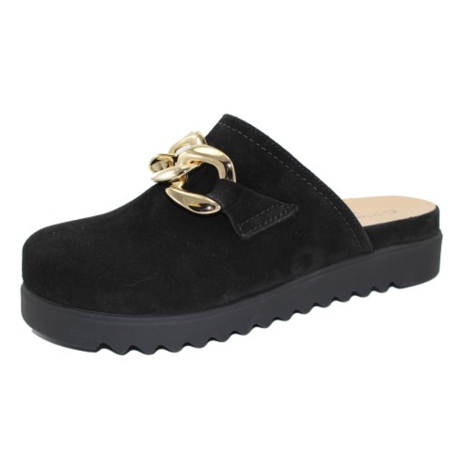 Women'S La Canadienne Wedges | La Canadienne Women'S Ellie In Black Waterproof Suede