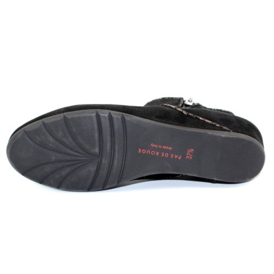 Women'S Pas De Rouge Zippers | Pas De Rouge Women'S Omer 2667 In Black Suede/Antracite Trim