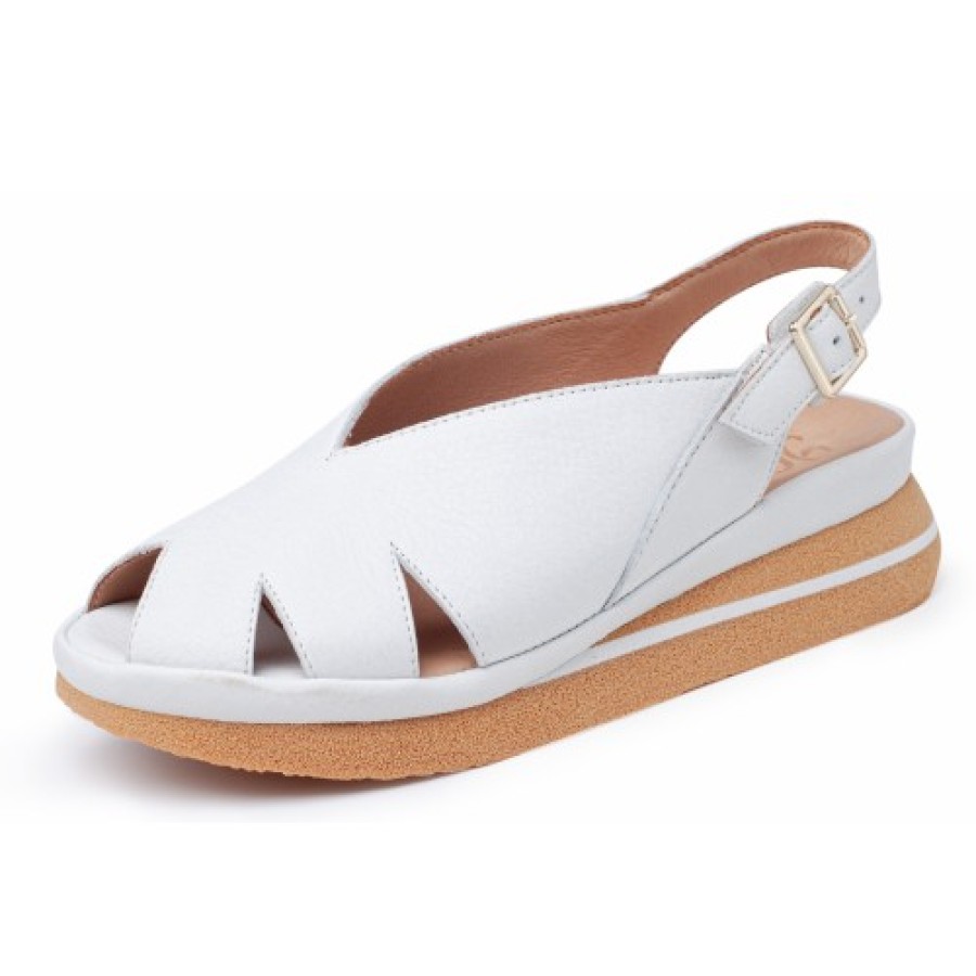 Women'S Yes Brand Shoes Travel | Yes Brand Shoes Women'S April In White Plonge Leather