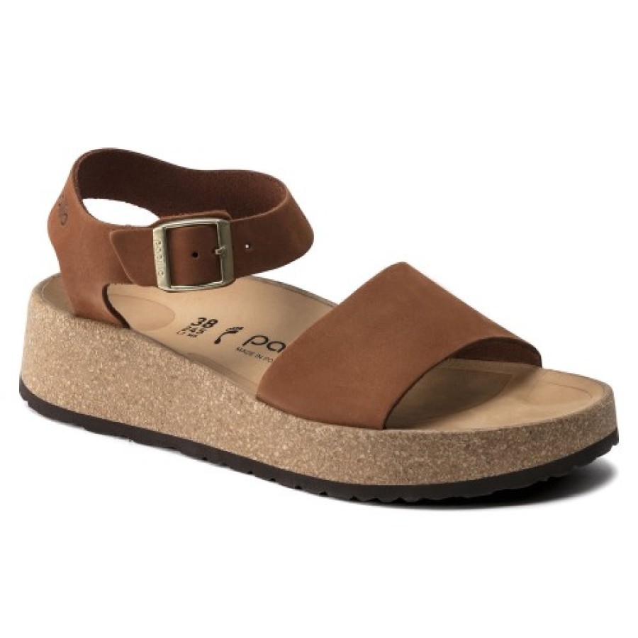 Women'S Birkenstock Walking | Birkenstock Women'S Glenda By Papillio In Pecan Nubuck/Textile