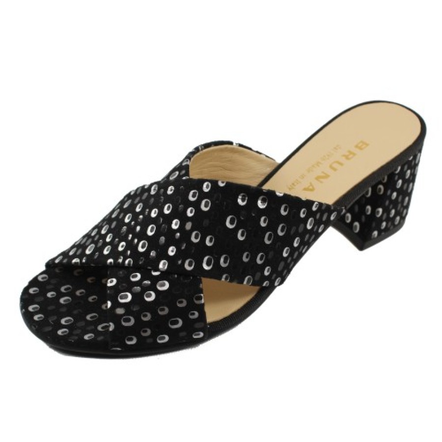 Women'S Brunate Sandals | Brunate Women'S X50C-59660 In Gocce Nero Black Printed Leather