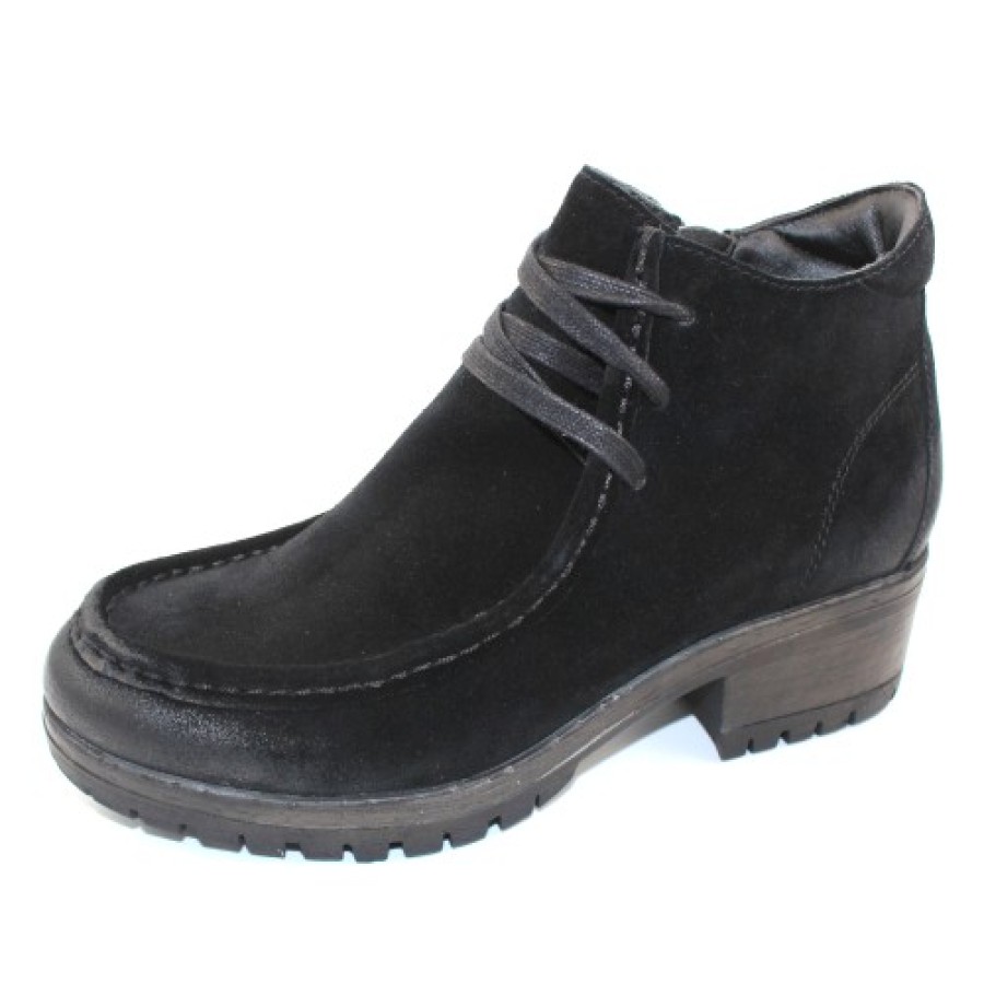 Women'S Salvia Shoe Booties | Salvia Women'S Charly In Black Vizalo Suede