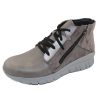 Women'S Naot Zippers | Naot Women'S Polaris In Foggy Gray Leather/Gray Marble Suede/Mirror Leather