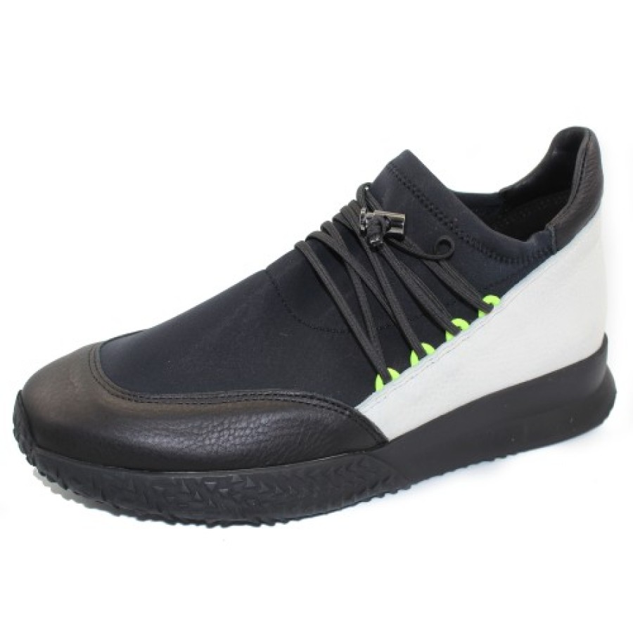 Women'S Arche Walking | Arche Women'S Andyni In Noir/Noir/Blanc Rocky Leather