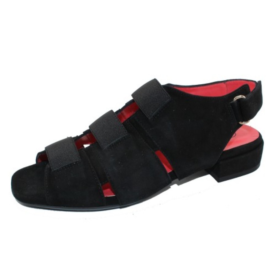 Women'S Pas De Rouge Fisherman | Pas De Rouge Women'S Fleur 2853 In Black Suede